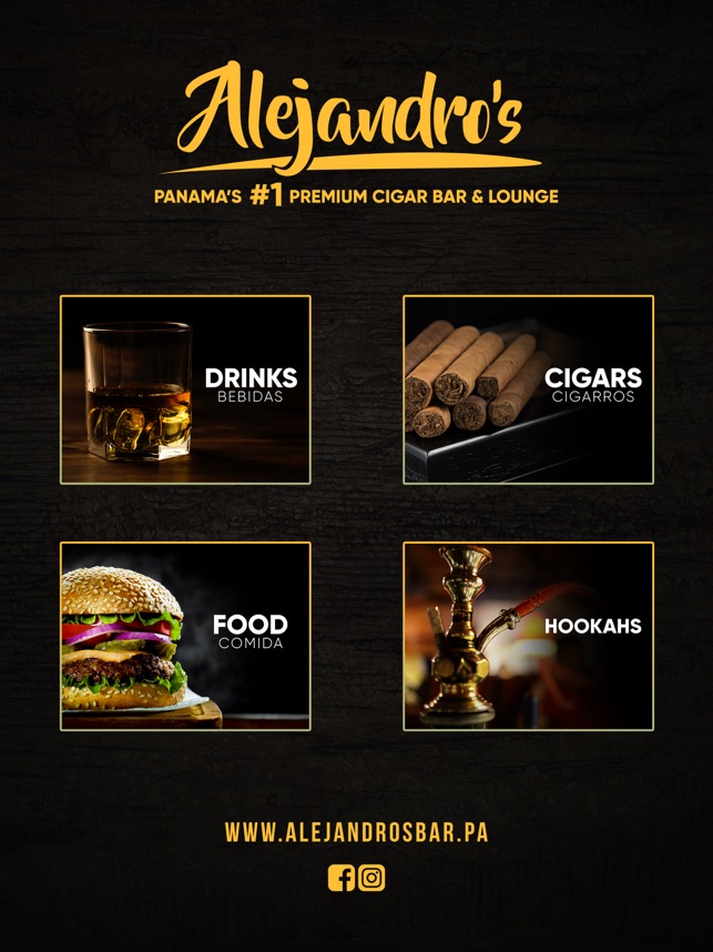 Alejandro's Bar Menu