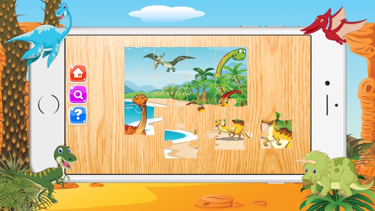 Cute Dinosaurs Cartoon Jigsaw Puzzles Kids Games screenshot-3