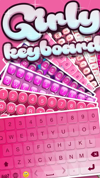 Girly Keyboards with Pink Background Theme & Emoji