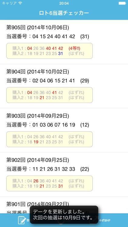 ロト6当選チェッカー