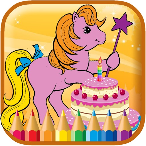 Party Pony Candy Cake Coloring Book Game For Kids iOS App