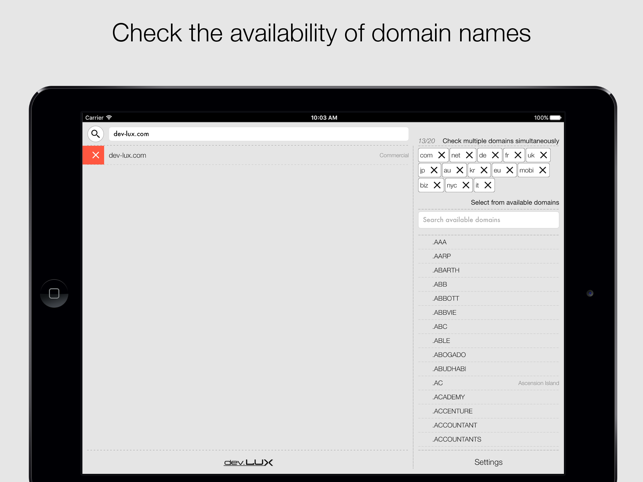 Quick Domain Check for iPad(圖1)-速報App