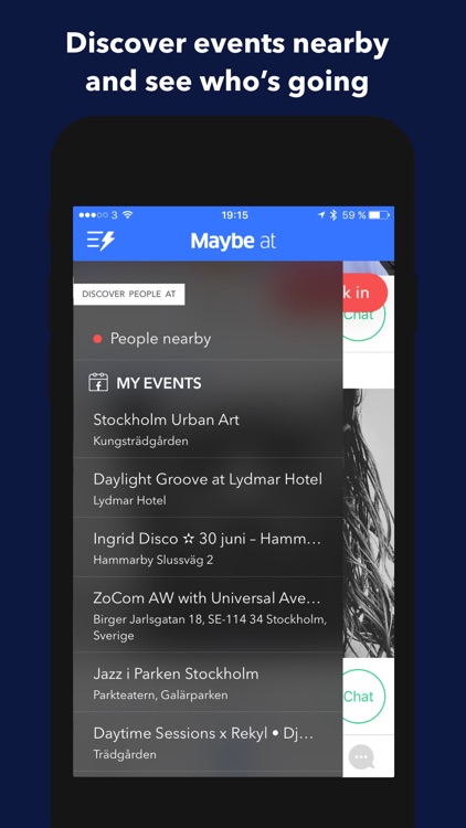 Maybe at - Connect with people at events and places