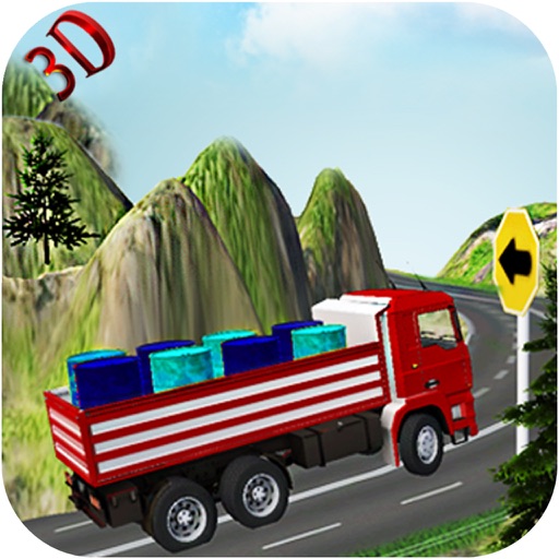 Offroad Cargo Truck Drive On The Mountain Icon