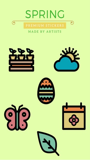 Spring Stickers - Chirping birds and gra