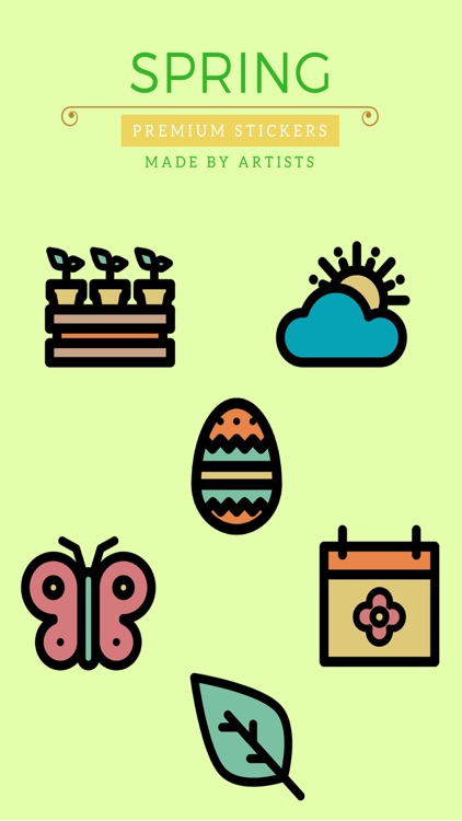 Spring Stickers - Chirping birds and grass