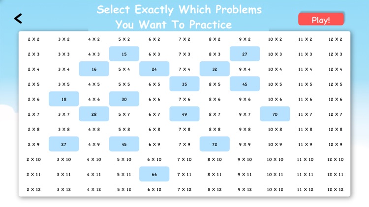 Multiplication Fact Workout