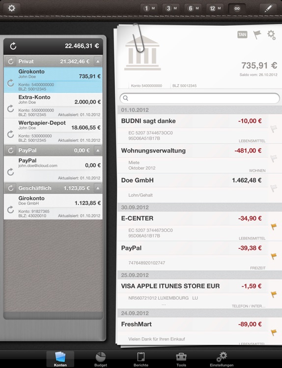iControl for iPad - Mobile Banking & Budget