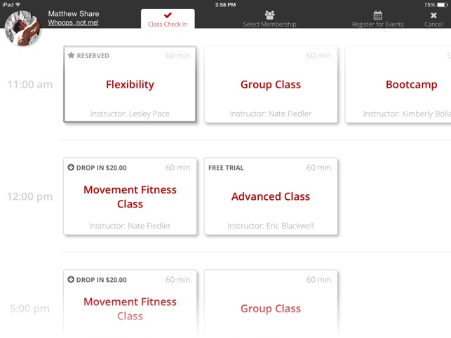 Zen Planner Kiosk App for Fitness Busine