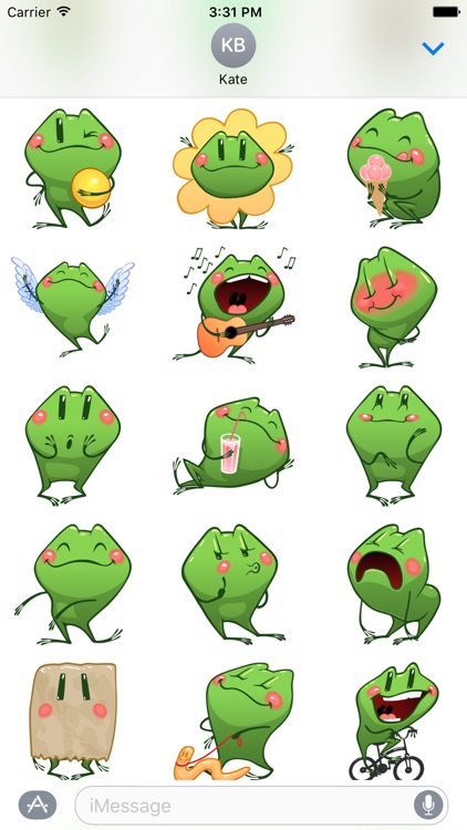 Cartoon Frog - Stickers for iMessage