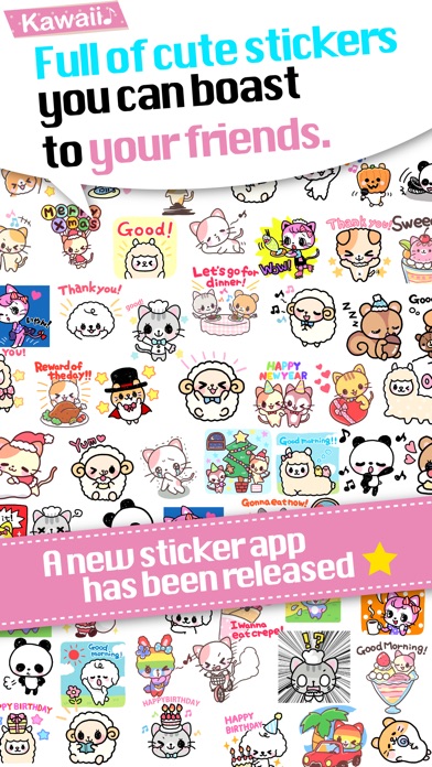 Kawaii Stickers for WhatsApp and WeChat - Adding cute free 