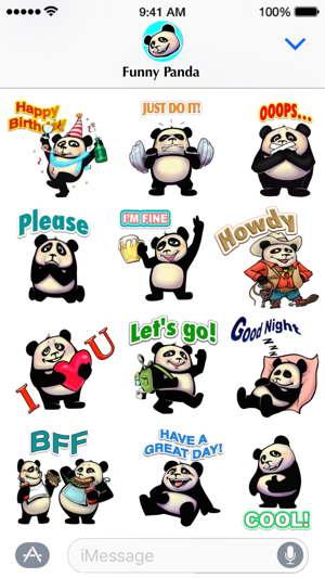 Funny Panda Stickers