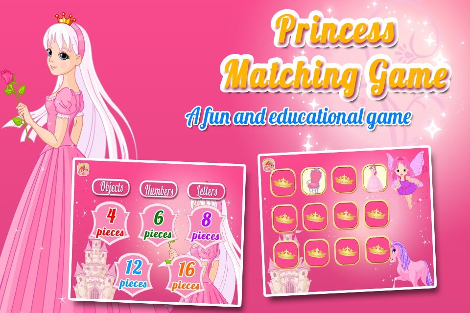 Princess Matching and Learning Game for Kids screenshot 3