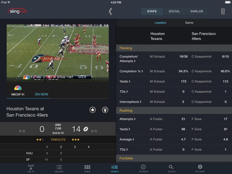 SlingPlayer Free for iPad
