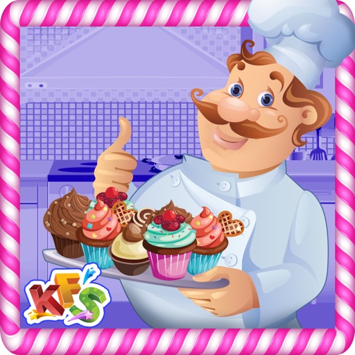 Cupcake Bakery – Crazy kitchen chef cake maker Icon