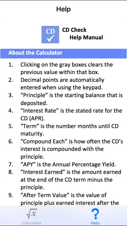 CD Check - Certificate of Deposit Mobile Calculator