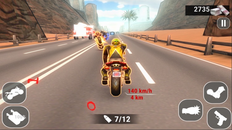 3D Madness Bike Racing: Highway free action with gun, kick, punch