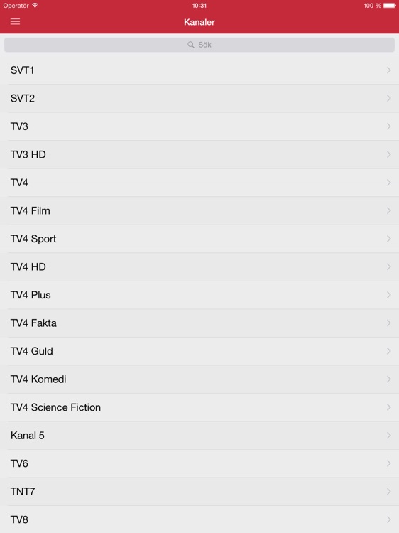 Svensk Gratis TV Guide (iPad-versionen)