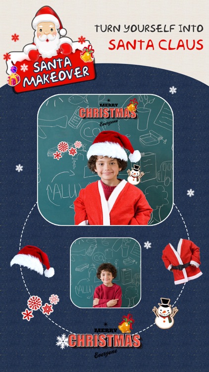 Christmas Makeover FREE - Santa Claus Photo Editor to Add Hat, Mustache & Costume