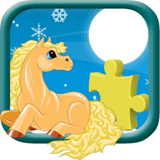 Kids Puzzle Pony Snow Jigsaw Game Fun Edition Icon