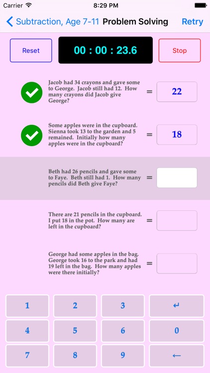 Basic Subtraction Quiz