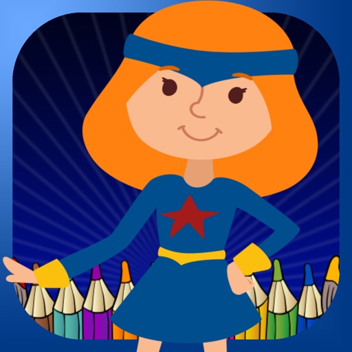 Super Power Girls Mom&Dad Family coloring book fun starter game Icon