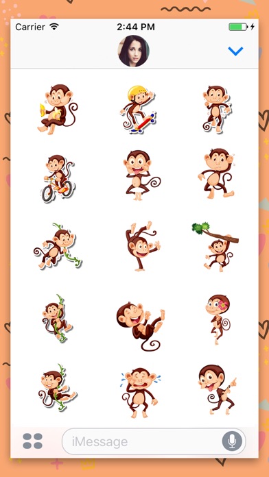 Animated Monkey: Chat Stickers screenshot 3