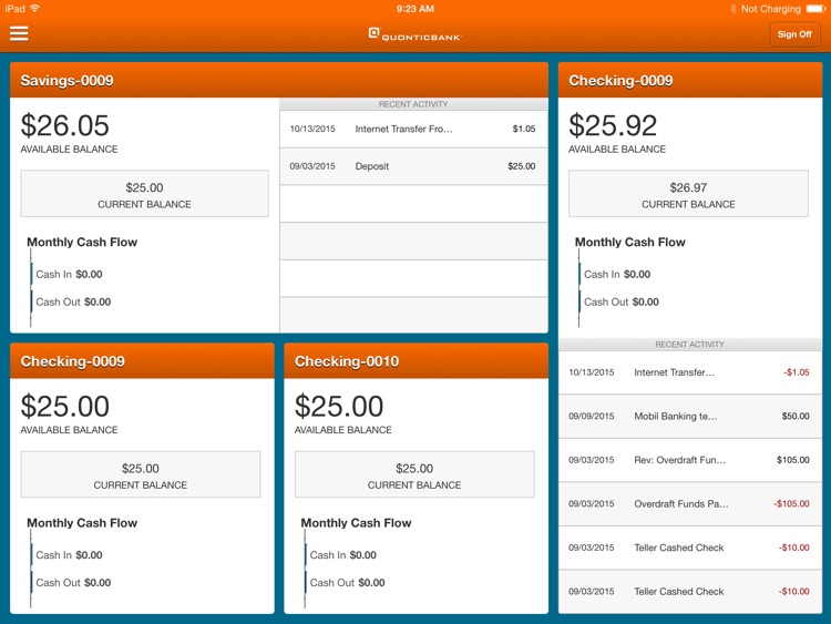 Quontic Bank Mobile for iPad