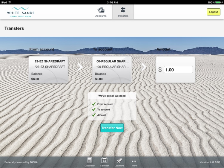 White Sands FCU Mobile Banking for iPad screenshot-3