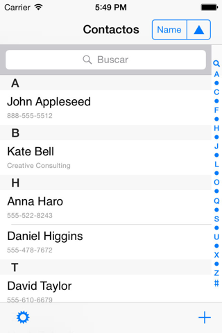 Contacts last entries & search screenshot 2