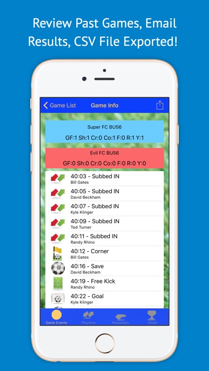 Soccer Stats Recorder 3000 screenshot-4