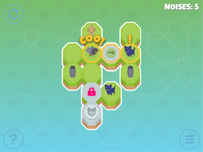 Noisymals, logic challenges with dogs and cats