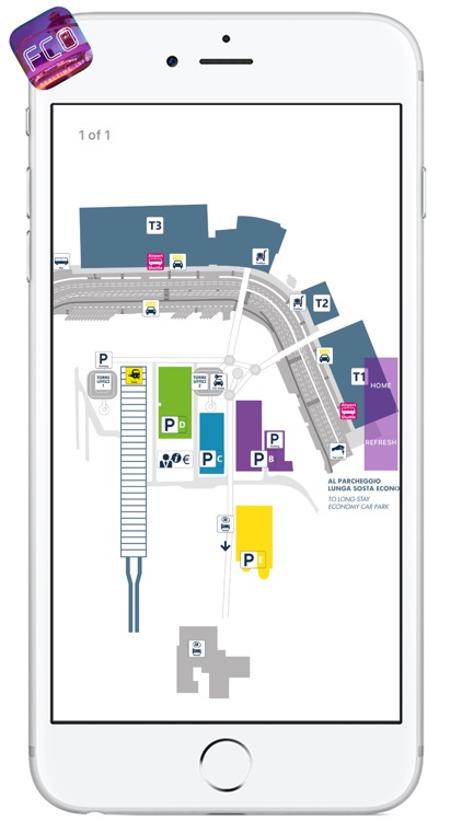 FCO AIRPORT - Realtime Info, Map, More - FIUMICINO-LEONARDO DA VINCI INTERNATIONAL AIRPORT screenshot-3