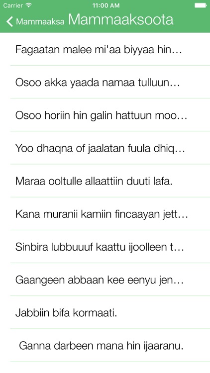 Oromo Proverbs - Mammaaksa Afaan Oromoo