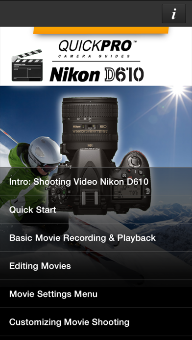 Nikon D610 Shooting Video from QuickPro Screenshot 1