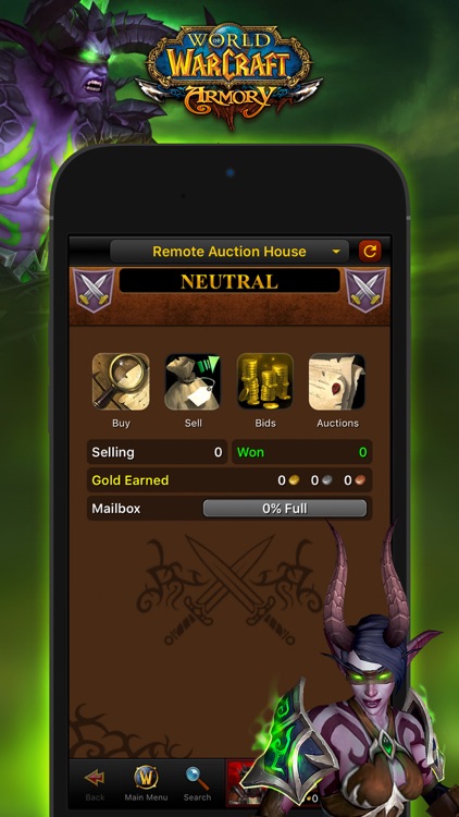 World of Warcraft Mobile Armory