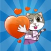 Cat Love Cute - Animated Sticker