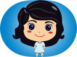 This sticker pack features cute cartoon girl Luli