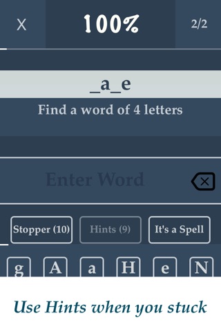 90% (Word brain best puzzles game, Search words and be a champion) screenshot 2
