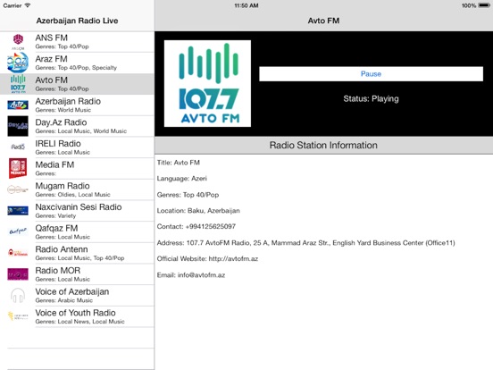 【图】Azerbaijan Radio Live Player (Azərbaycan radio)(截图3)