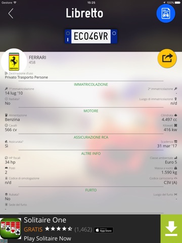 Veicolo: info targa screenshot 2