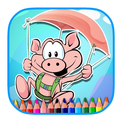 Funny Coloring Page Game Pep Pig Holiday Version Icon