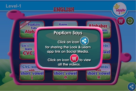 Look And Learn English with Popkorn : Level 1 screenshot 3