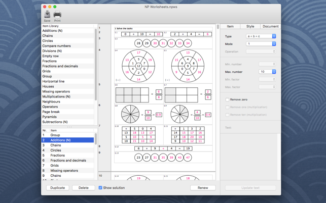 NP Worksheets