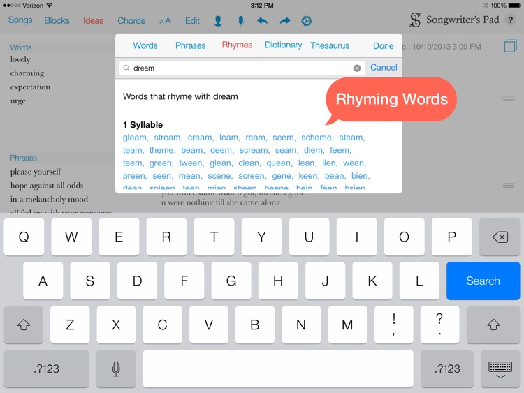 Songwriter's Pad™ - Songwriting App for iPad screenshot-4