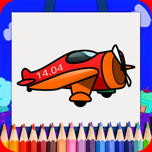 Airplane Coloring Book For Kids Free Icon