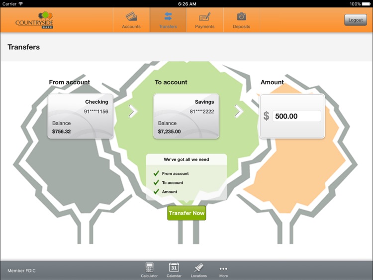 Countryside Bank Tablet Banking screenshot-3