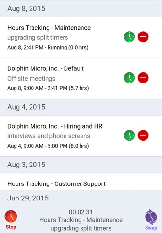 Hours Tracking Mobile screenshot 2