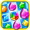 Amazing free jewels & gems match-3 puzzle game, match the same color jewels vertically, horizontally or diagonally as much as you can