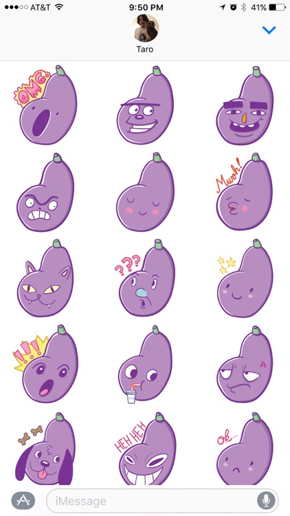 Aubergine Boys: Eggplant Stickers by Blake Jones